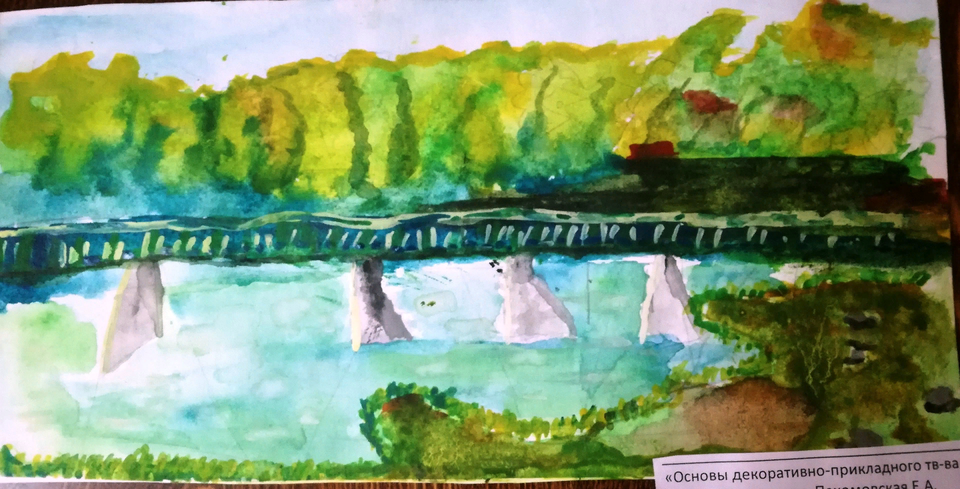 Детский рисунок - Мост через Хопер