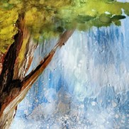 Рисуем водопад гуашью