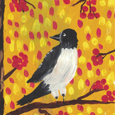 Рисунок "Сорока в осеннем лесу" на конкурс "Конкурс творческого рисунка “Свободная тема-2022”"