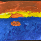 Рисунок "Вечернее море" на конкурс "Конкурс творческого рисунка “Свободная тема-2021”"