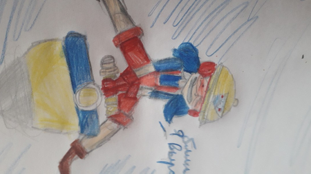 Детский рисунок - Джэки узнала что уже выросла для детской дрели