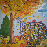 Рисунок "Золотая осень" на конкурс "Конкурс рисунка "Осенний листопад 2017""