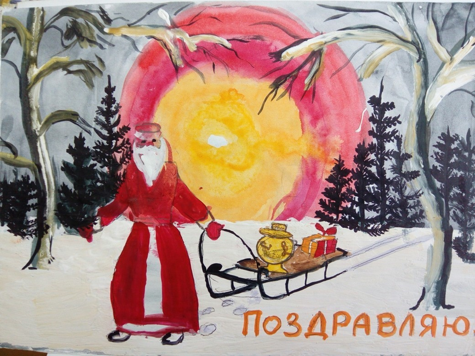 Детский рисунок - В лесу родилась елочка