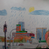 Рисунок "Новосибирскосенью" на конкурс "Конкурс детского рисунка “Города - 2018” вместе с Erich Krause"