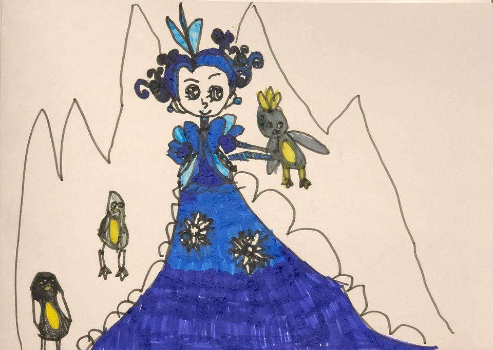 Детский рисунок - Снежная королева