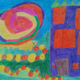 Рисунок "Улитка ползёт по дорожке в свой дом" на конкурс "Конкурс детского рисунка "Рисовашки - серии 1, 2, 3""