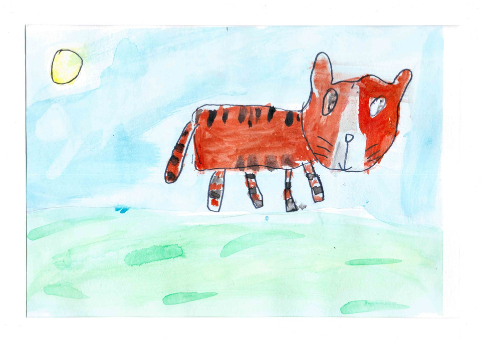 Детский рисунок - Что за тигр этот кот