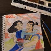 Рисунок "Мулан и Ли Шанг" на конкурс "Конкурс творческого рисунка “Свободная тема-2021”"