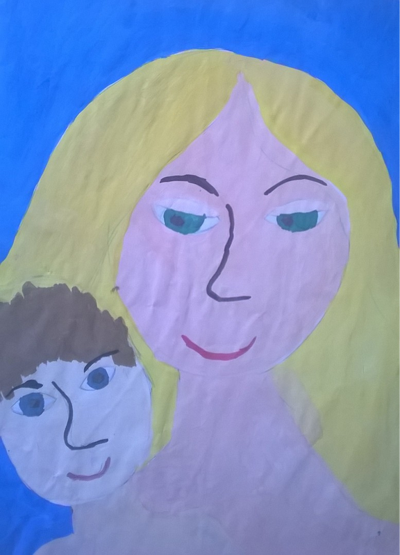 Детский рисунок - С мамой