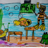 Рисунок "Подводная школа" на конкурс "Супер-конкурс детского рисунка "Школа Зверят""