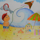 Рисунок "Отдых на море" на конкурс "Конкурс детского рисунка “Как я провел лето - 2020”"