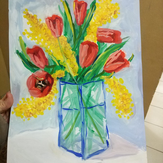 Рисунок "Букет для мамы" на конкурс "Конкурс творческого рисунка “Свободная тема-2019”"