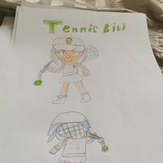 Рисунок "теннис Биби" на конкурс "Конкурс рисунка по игре Brawl Stars - “Биби и Беа: Герой или злодей?”"