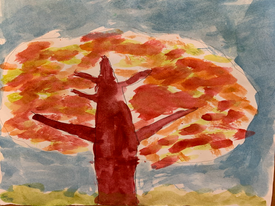 Детский рисунок - Осень к нам пришла