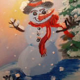Рисунок "Снеговик" на конкурс "Конкурс творческого рисунка “Свободная тема-2021”"