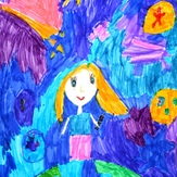 Рисунок "Шагая по планете" на конкурс "Конкурс детского рисунка по 6-й серии сериала Рисовашки "На Луну""