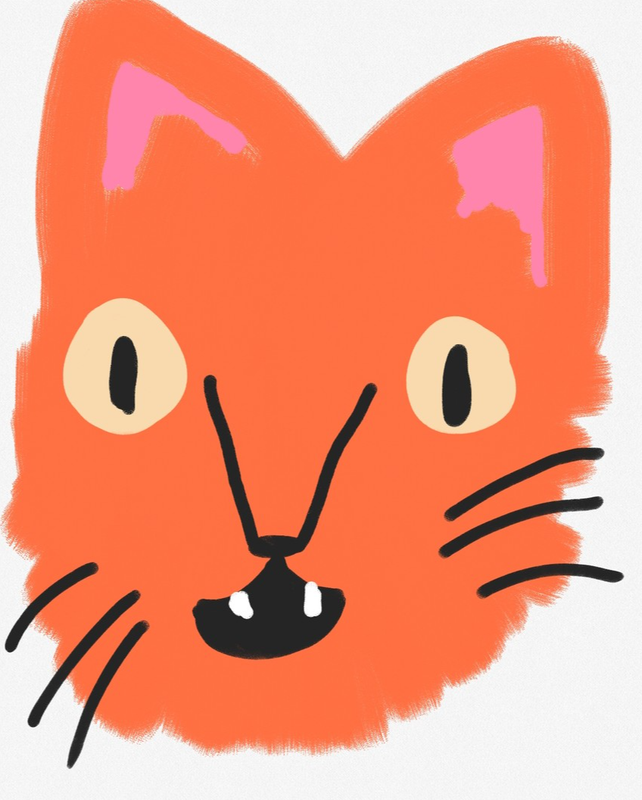 Детский рисунок - Рыжий кот