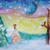 Рисунок "Зимой" на конкурс "Конкурс творческого рисунка “Свободная тема-2021”"