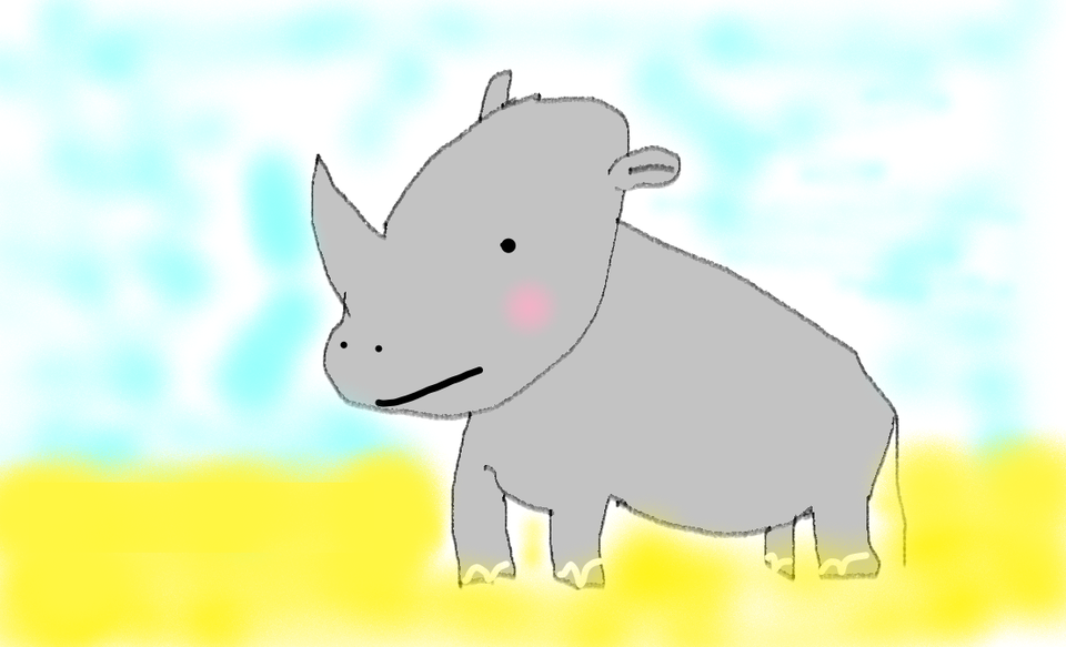 Детский рисунок - Носорог