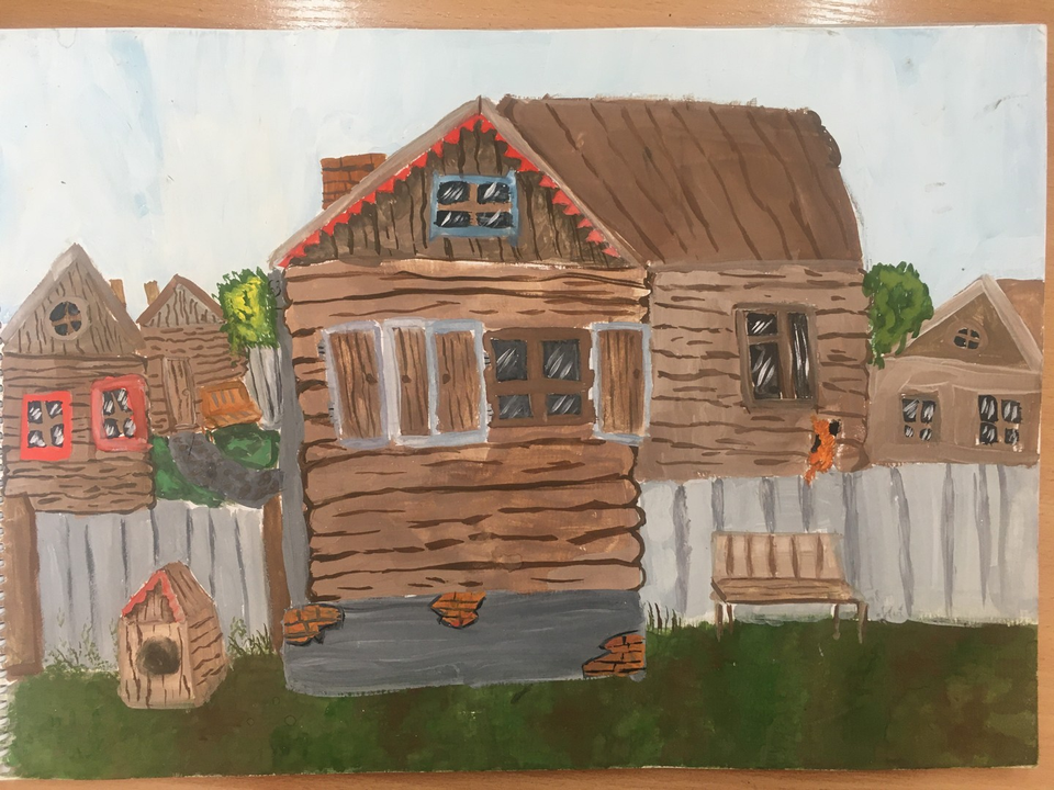 Детский рисунок - Летний домик