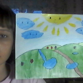 Рисунок "Солнышко лучистое любит скакать с облачко на облачко перелетать"