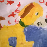Рисунок "Щенок  папе в подарок" на конкурс "Конкурс детского рисунка "Любимое животное - 2018""