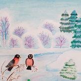 Рисунок "Зима" на конкурс "Конкурс творческого рисунка “Свободная тема-2019”"