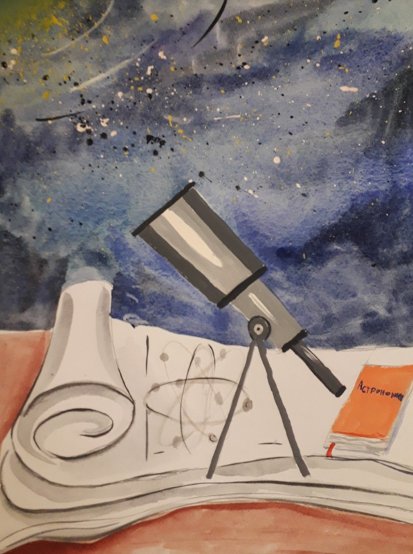 Детский рисунок - Когда я вырасту -  стану астрономом