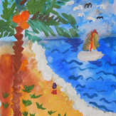 Рисунок "Лазурный берег Абхазии" на конкурс "Конкурс рисунка "Лето - это маленькая жизнь""