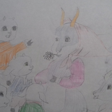 Рисунок "Коза и семеро козлят"