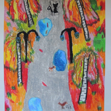 Рисунок "рябиновая аллея" на конкурс "Конкурс детского рисунка “Мой родной, любимый край”"