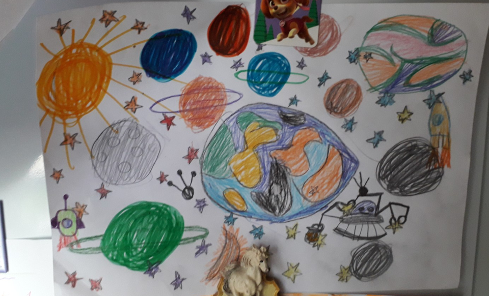 Детский рисунок - наша солнечная система
