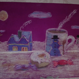 Рисунок "Поселок сладостей" на конкурс "Конкурс детского рисунка “Города - 2018” вместе с Erich Krause"