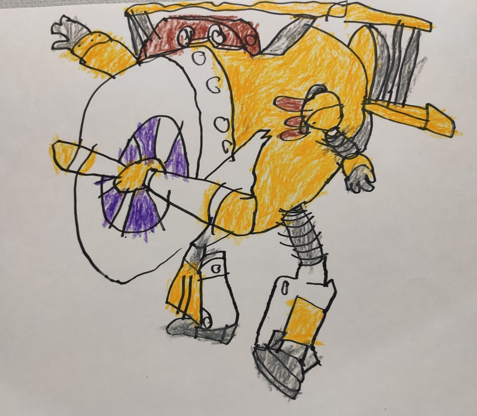 Детский рисунок - Самолёт-кукурузник