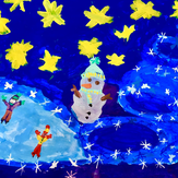 Рисунок "волшебный вечер" на конкурс "Конкурс детского рисунка “Новогодняя Открытка-2019”"