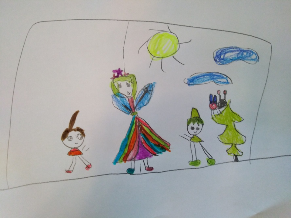 Детский рисунок - Фея Вдохновения и Кисточка