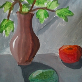 Рисунок "Ваза и помидор"