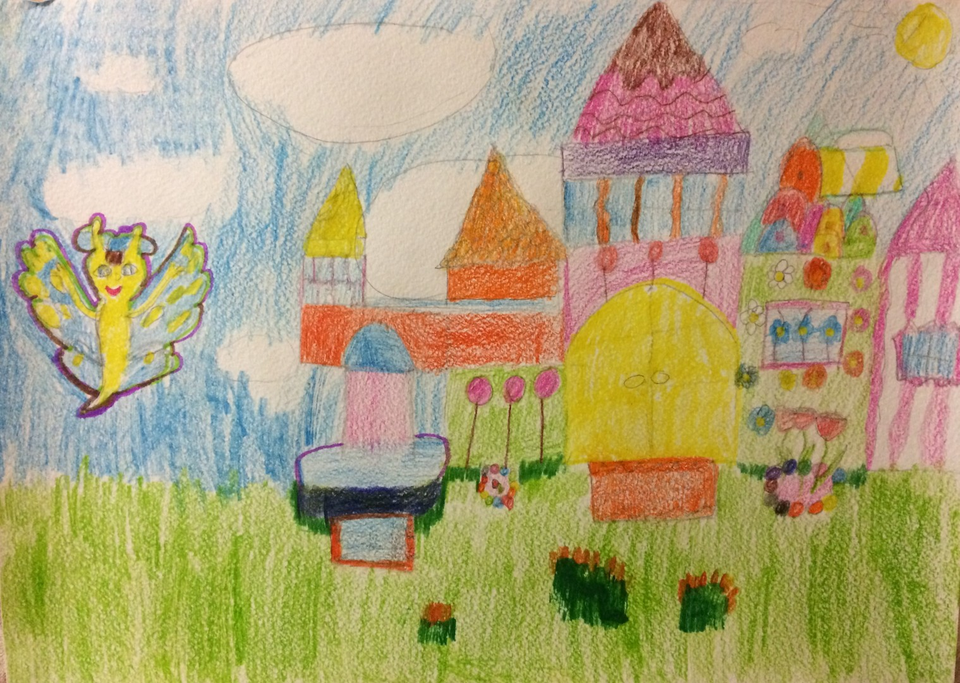 Детский рисунок - Домик для Эвелинки - Замок Эвелинки