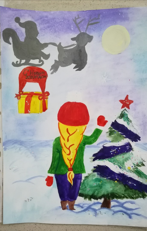 Детский рисунок - Новогодние фантазии