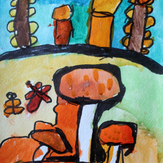 Рисунок "Поздние грибочки" на конкурс "Конкурс детского рисунка “Сказочная осень - 2018”"