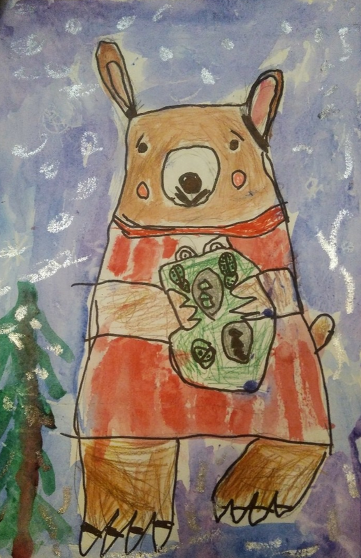 Детский рисунок - Мишка косолапый