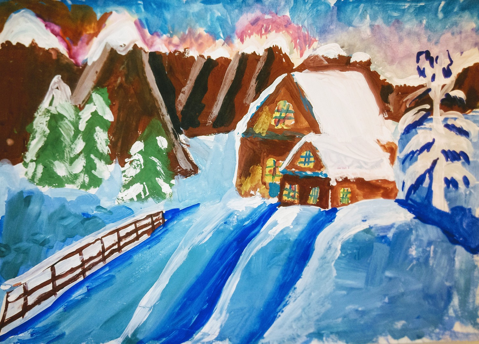 Детский рисунок - Зима