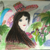 Рисунок "Девушка в мексике"