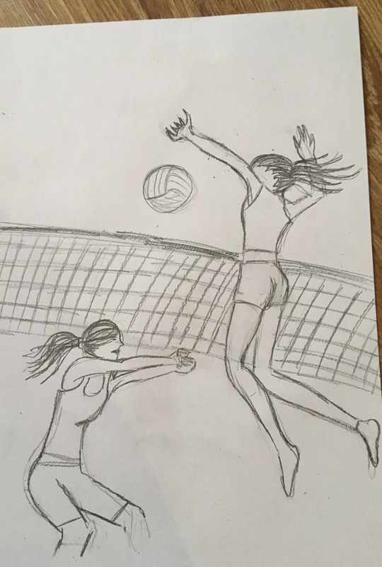 Детский рисунок - Волейбол