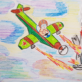 Рисунок "Слава героям-летчикам" на конкурс "Конкурс детского рисунка “75 лет Великой Победе!”"