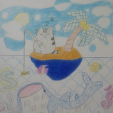 Рисунок "Маленькая рыбалка" на конкурс "Конкурс творческого рисунка “Свободная тема-2021”"