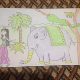 Рисунок "Приключение слоненка и принцессы" на конкурс "Третий конкурс детского рисунка по 2-й серии «Верный Слоник»"