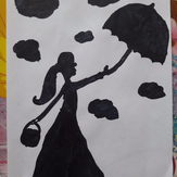 Рисунок "девушка с зонтиком"