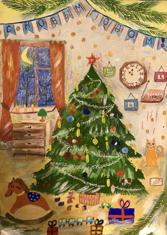 Детский рисунок - В ожидании Нового года