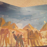 Рисунок "Караван верблюдов в пустыне" на конкурс "Конкурс творческого рисунка “Свободная тема-2020”"